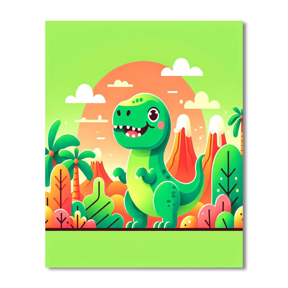 Sunny T-rex Number Painting