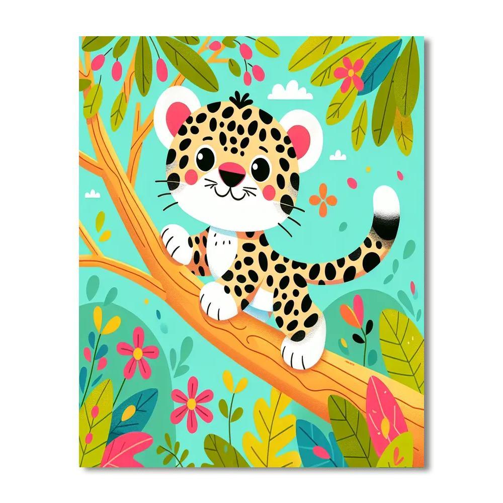 Joyful Jaguar Cub Painting Number Kit