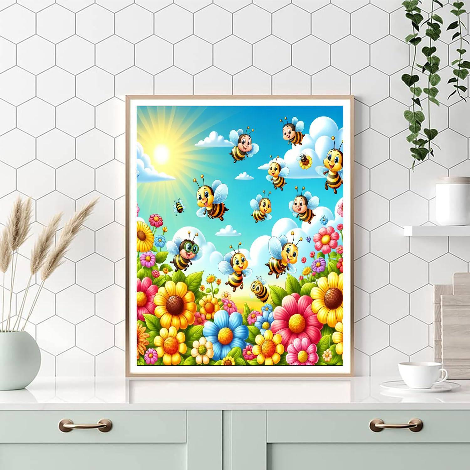 Buzzy Bees And Flowers Paint By Numbers