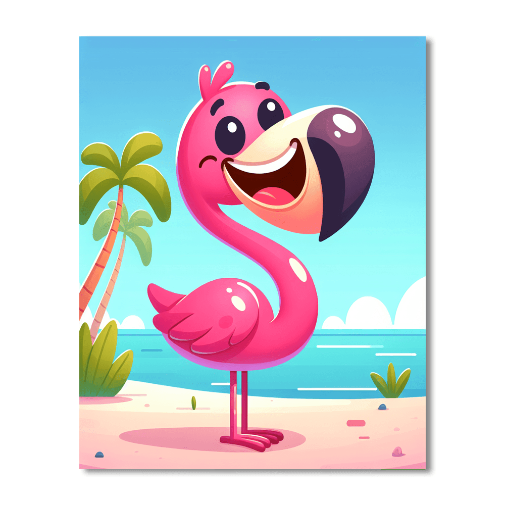 Funny Flamingo Painting By Numbers Kit