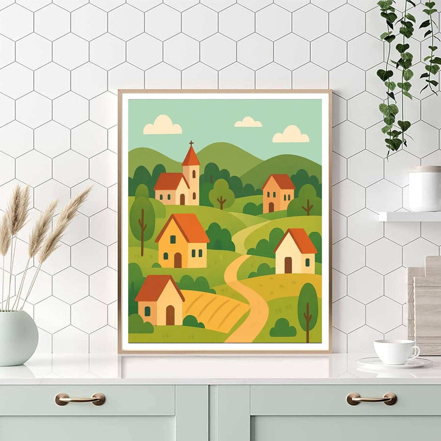 Quaint Countryside Scene Painting By Numbers Kit