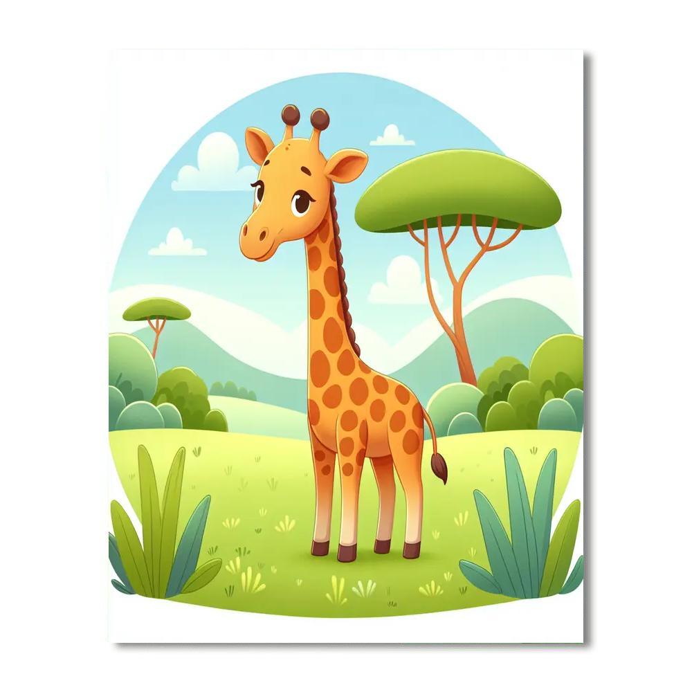 Gentle Giraffe Safari Painting By Numbers Kit