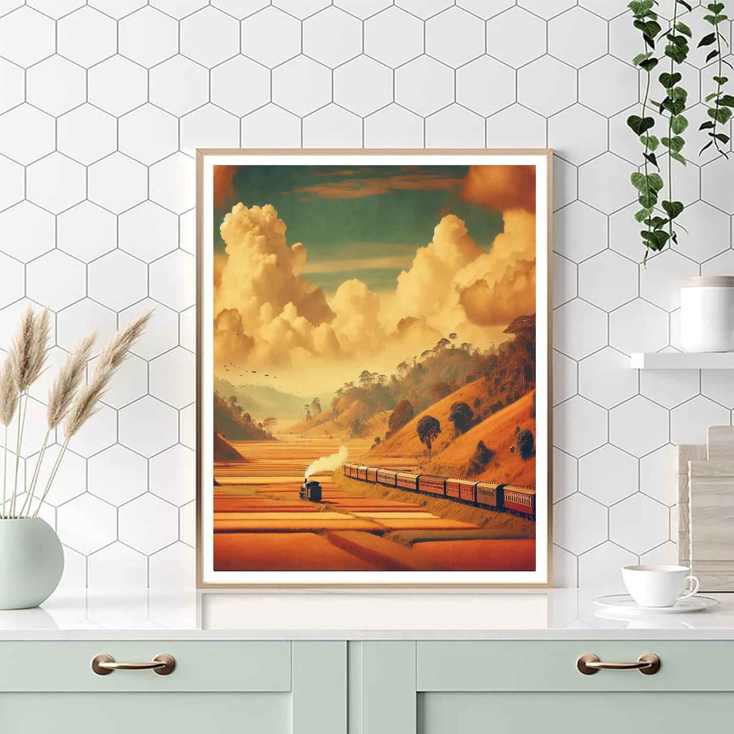 Vintage Train Romance Paint By Numbers