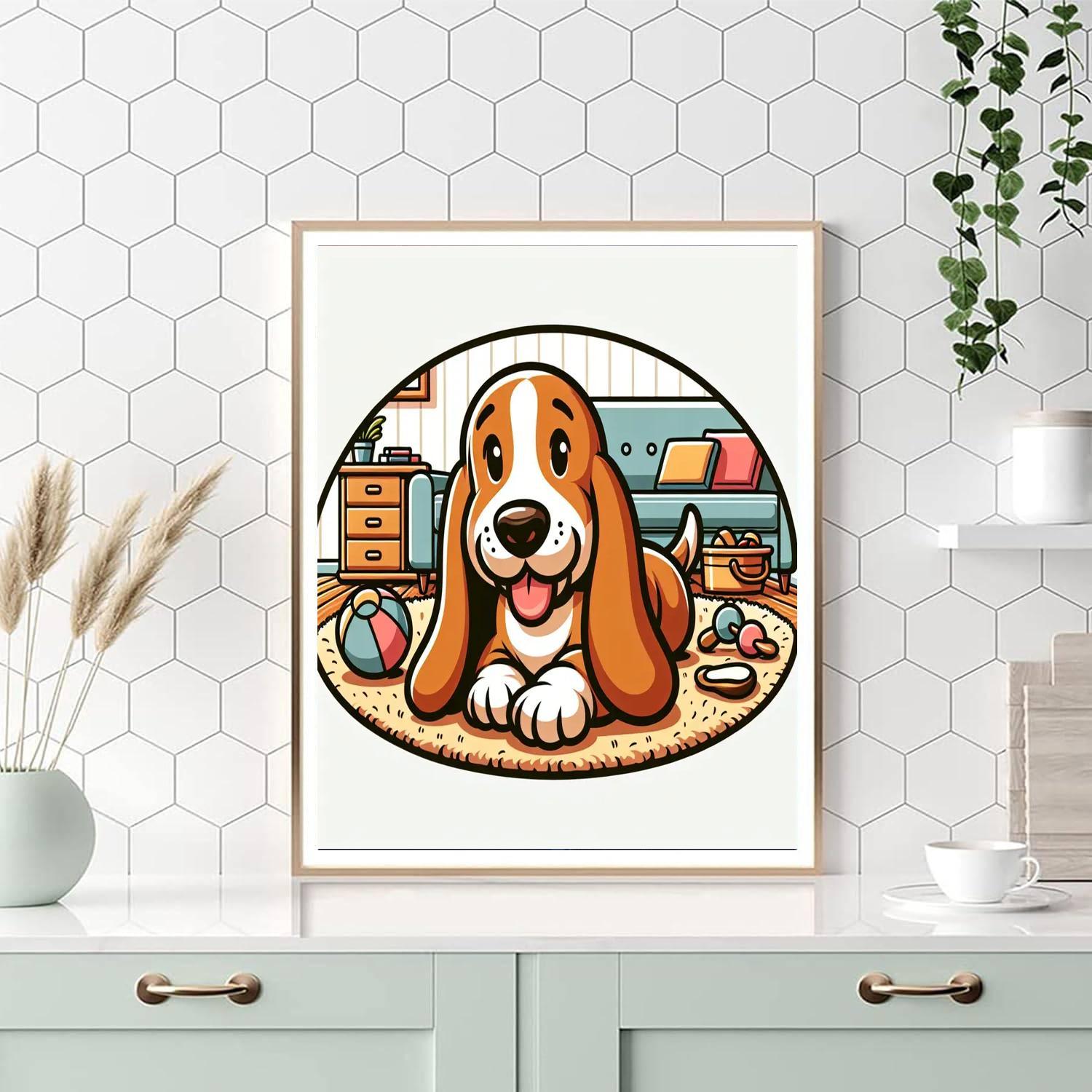 Bubbly Basset Hound Paint By Numbers Kits