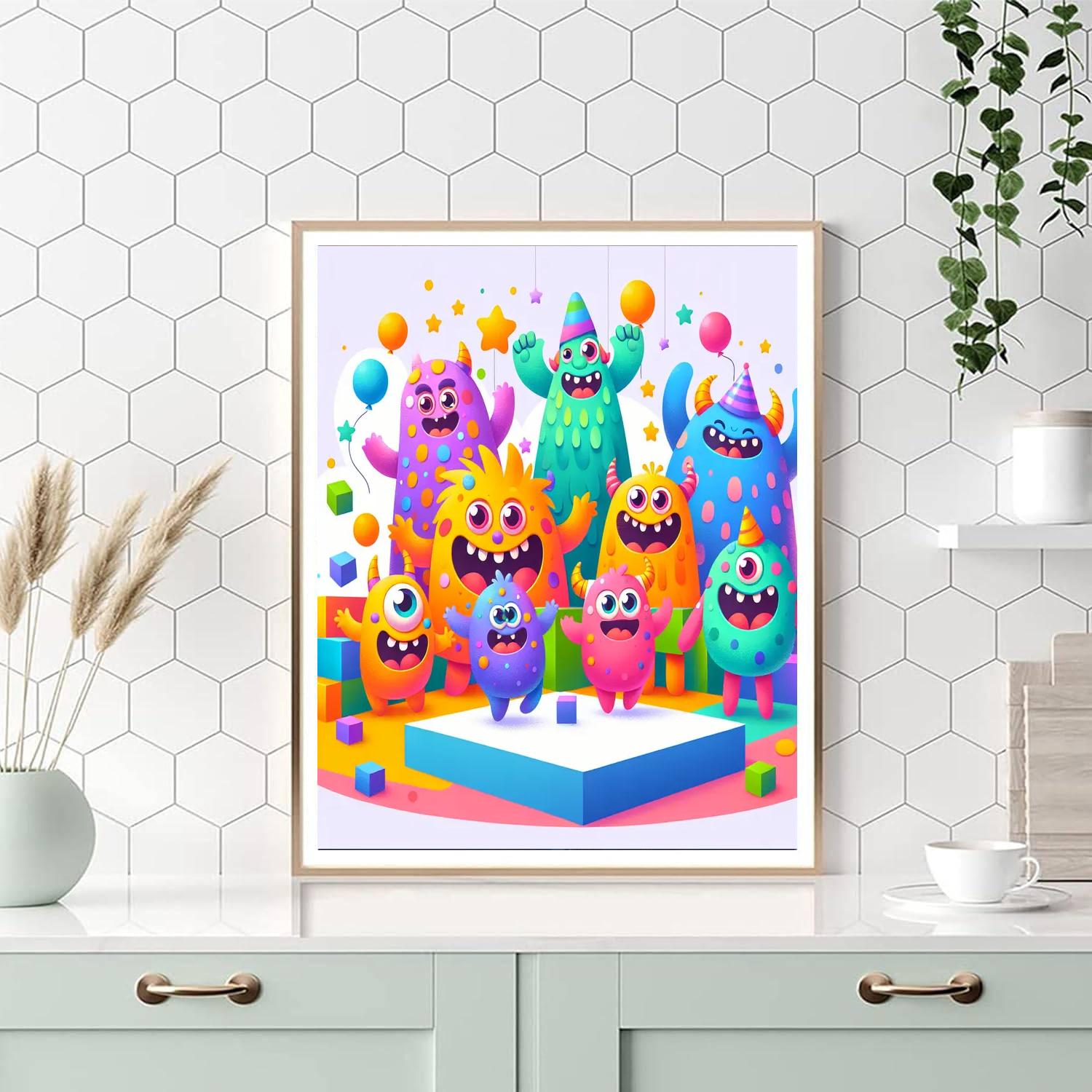 Giggles And Grins With Monsters DIY Paint By Numbers