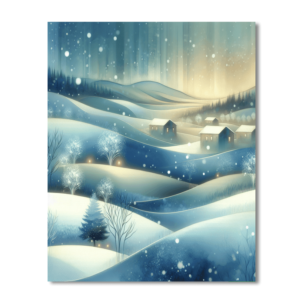 Elegant Winter Landscape Painting Number Kit