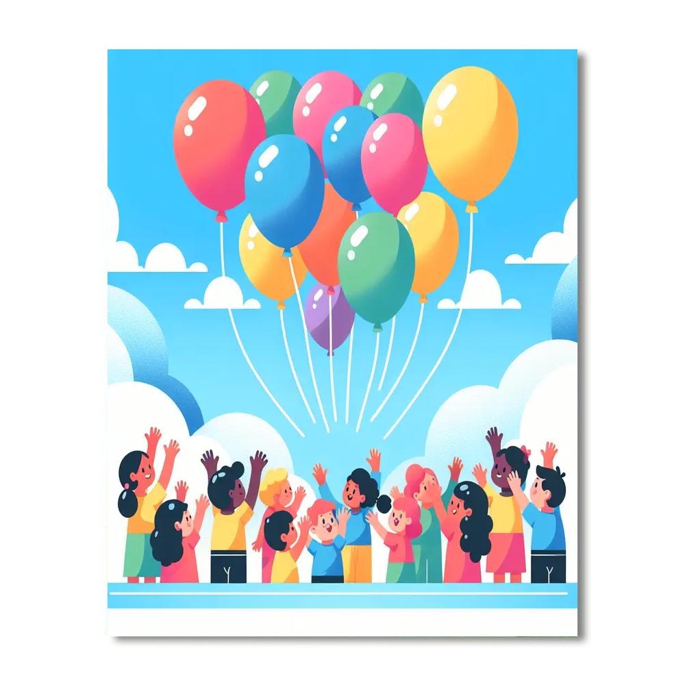 Whimsical Balloon Parade Painting By Numbers Kit
