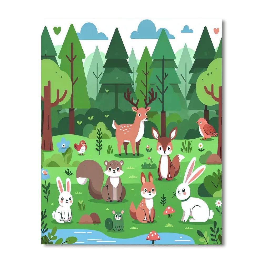 Whimsical Forest Wonders Paint By Numbers Art