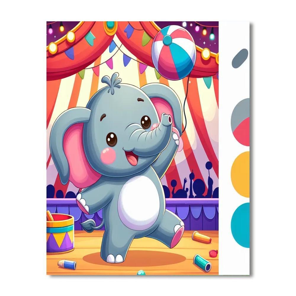 Circus Elephant Escapade Numbered Painting Kits