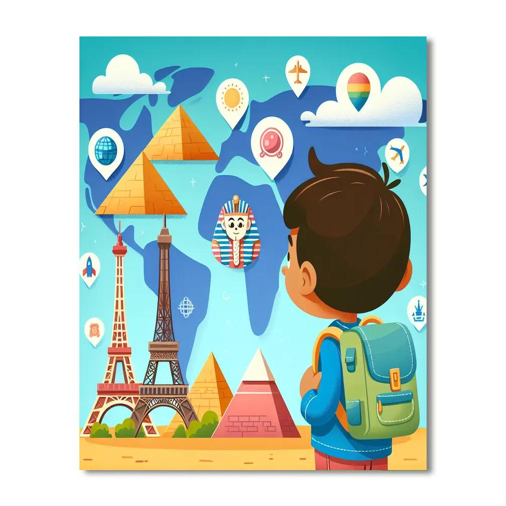 World Travel Explorer Number Painting