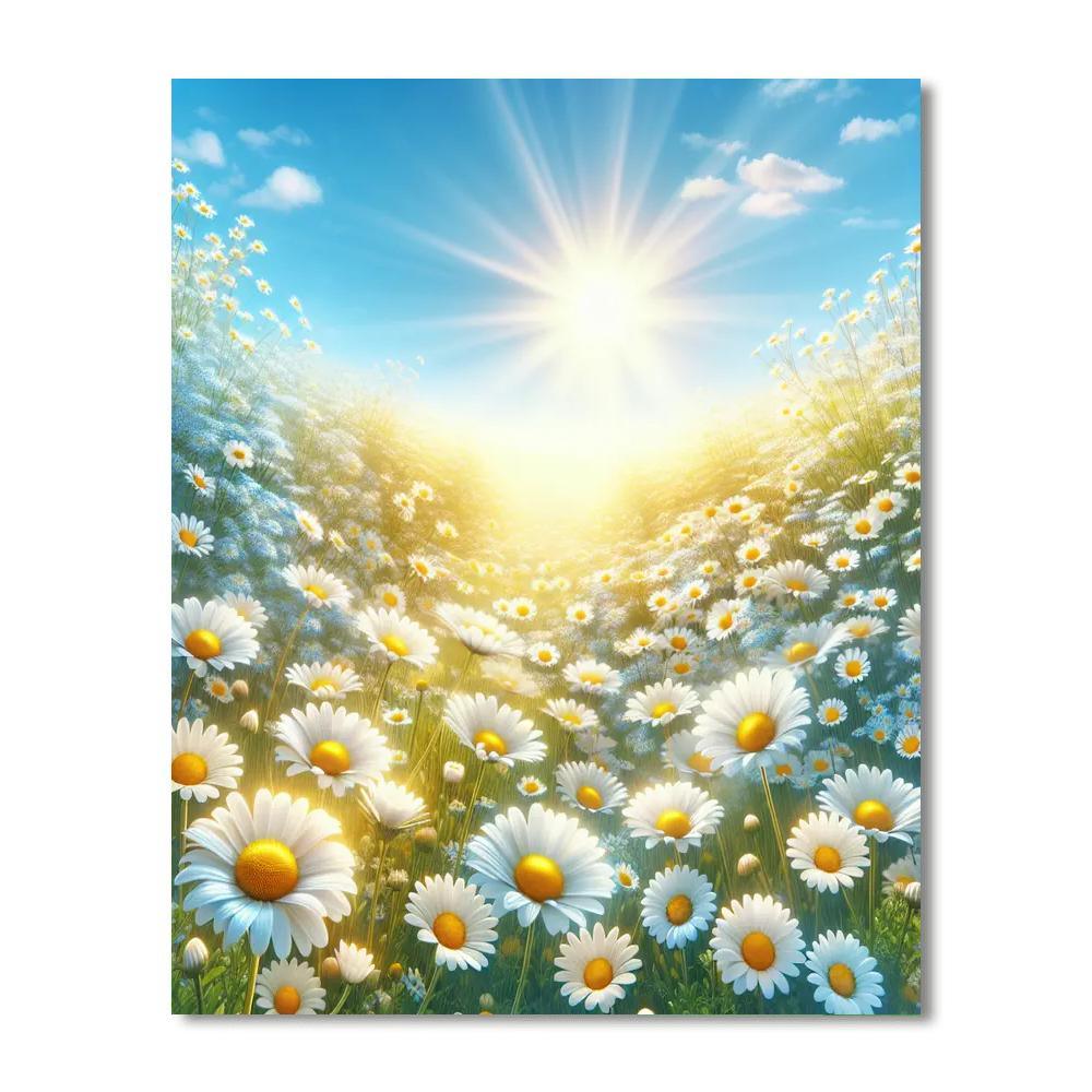 Daisy Meadow In Summer Light Painting By Numbers Kit