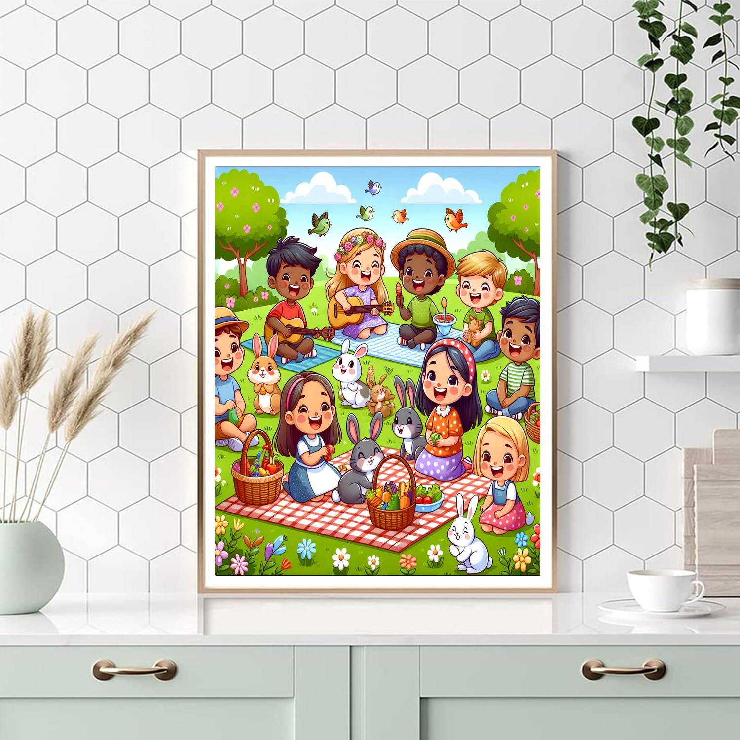 Cheery Garden Gathering Paint By Numbers Art