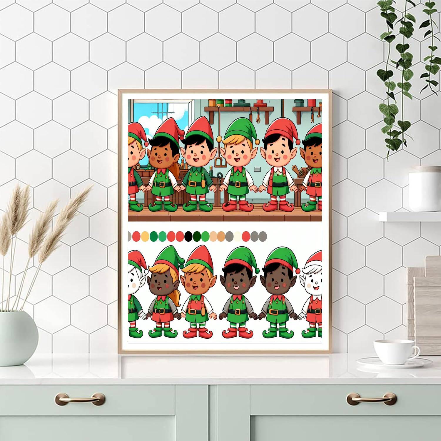 Merry Elf Workshop Paint By Color
