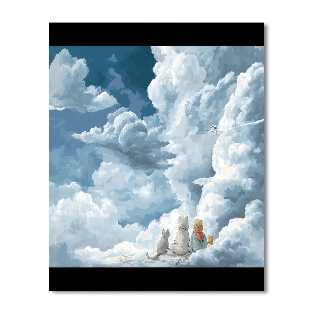 Mommy And Me In The Clouds DIY Paint By Numbers