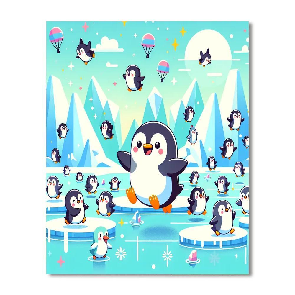 Silly Penguins Paint By Numbers Art