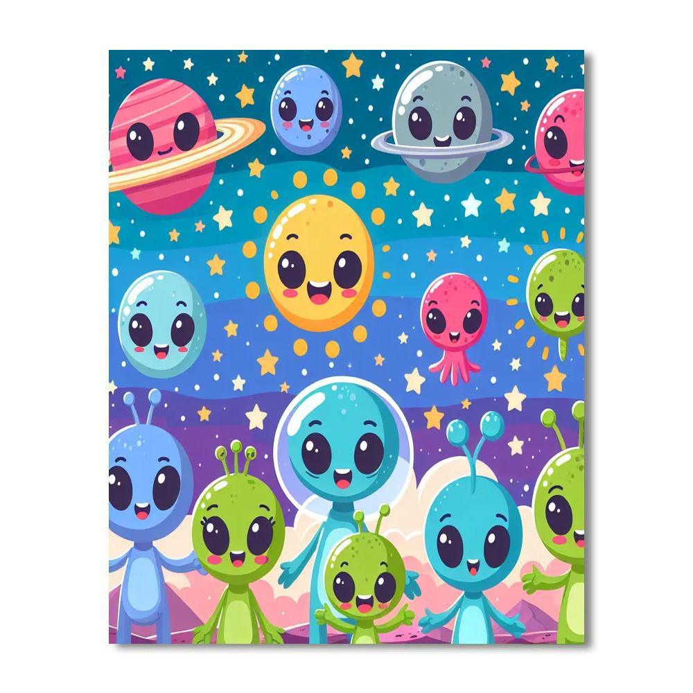 Cosmic Journey With Stars And Planets Paint By Color