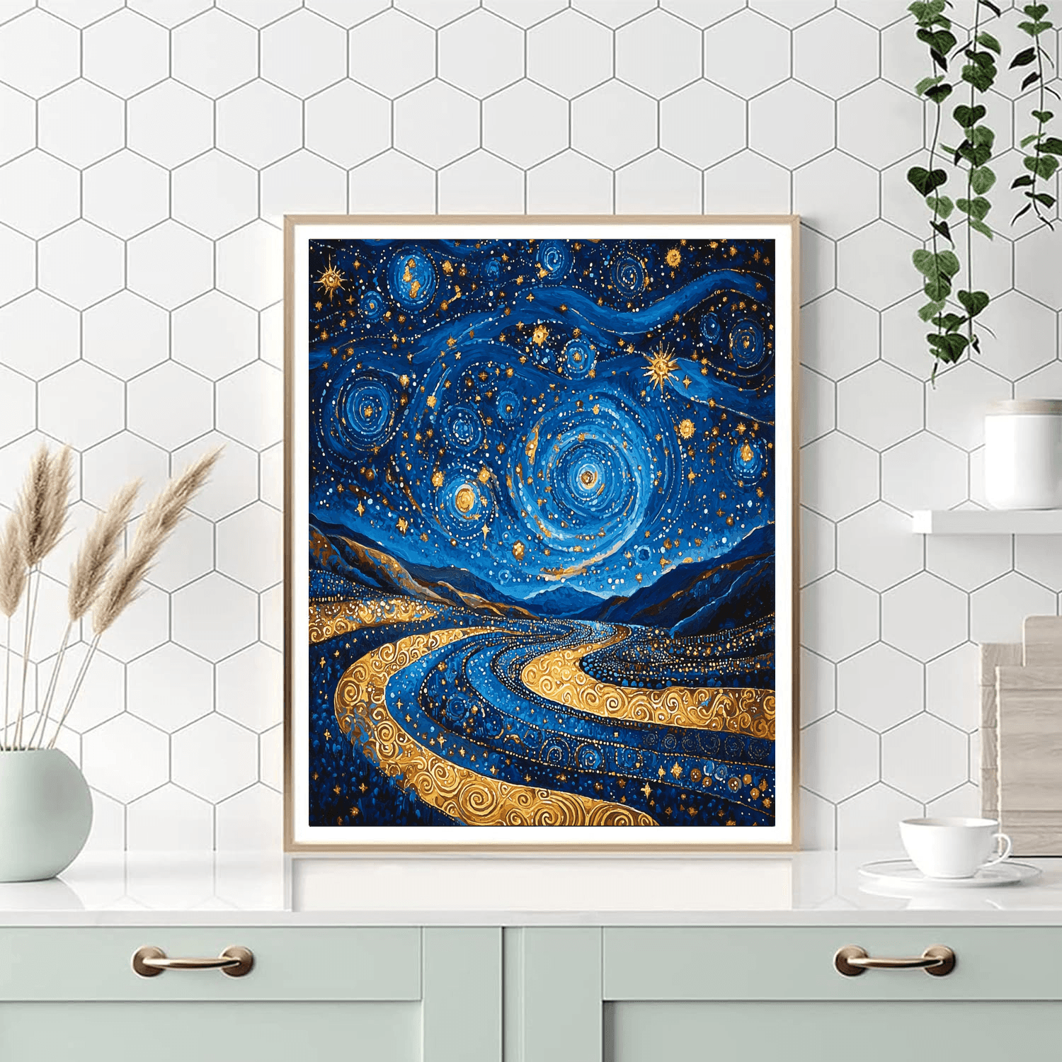 Gustav Klimt Inspired Cosmic Reflections  Paint By Numbers Kits