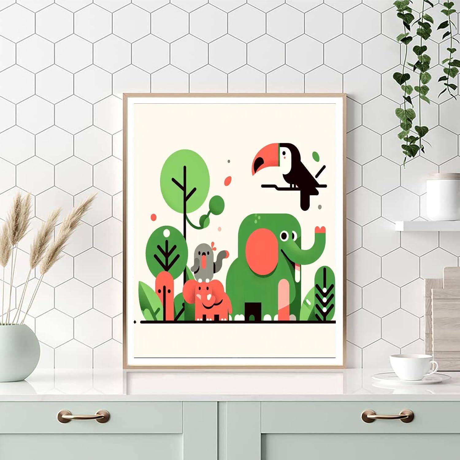 Joyful Jungle Jaunt Paint By Numbers Art