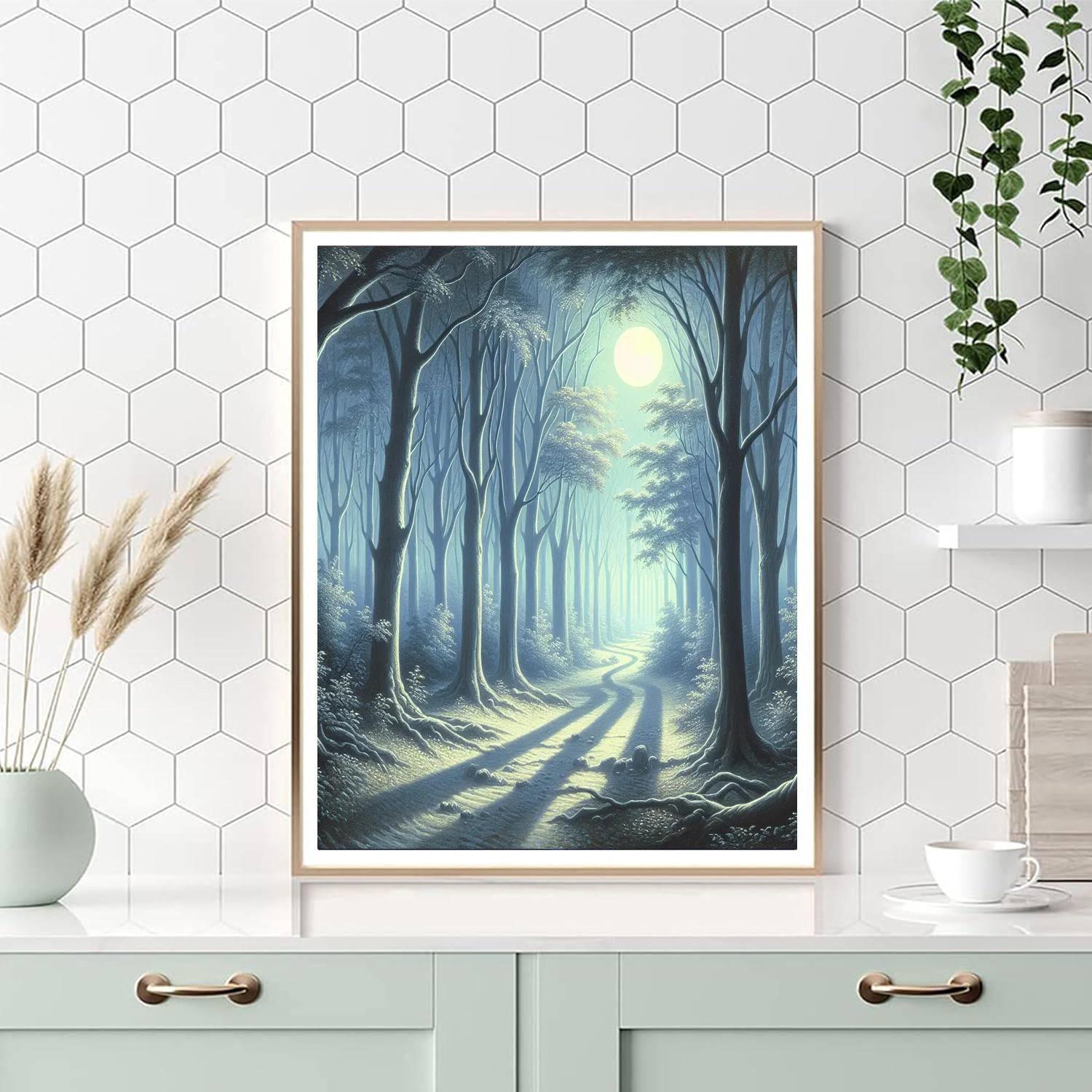 Moonlit Woodland Path Paint By Numbers