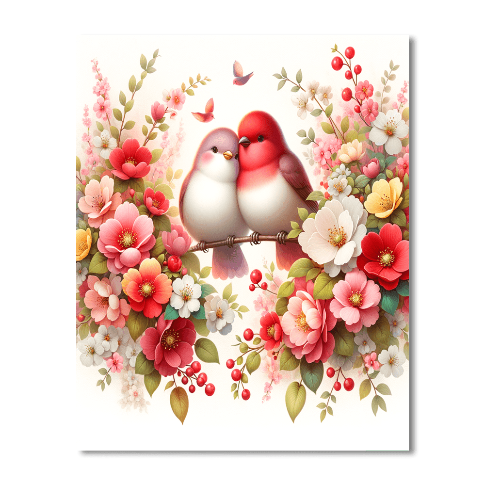 Lovely Lovebirds Paint By Number