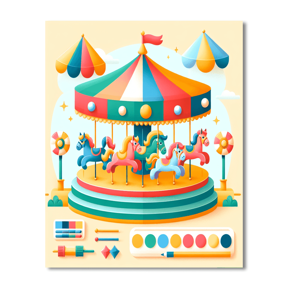 Dreamland Carousel Paint By Numbers Art