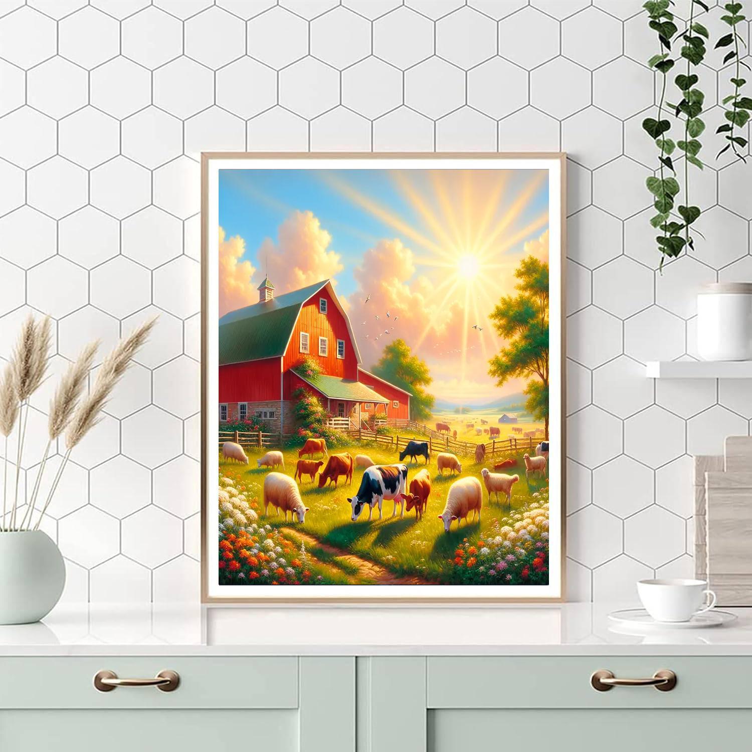 Sunny Farmhouse Morning DIY Paint By Numbers