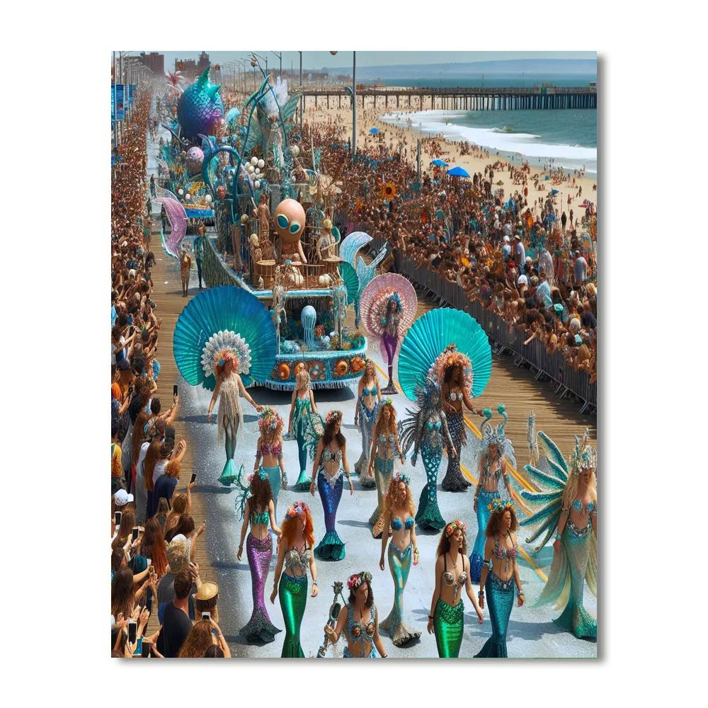 Mermaid Parade - Coney Island, Usa Numbered Painting Kits