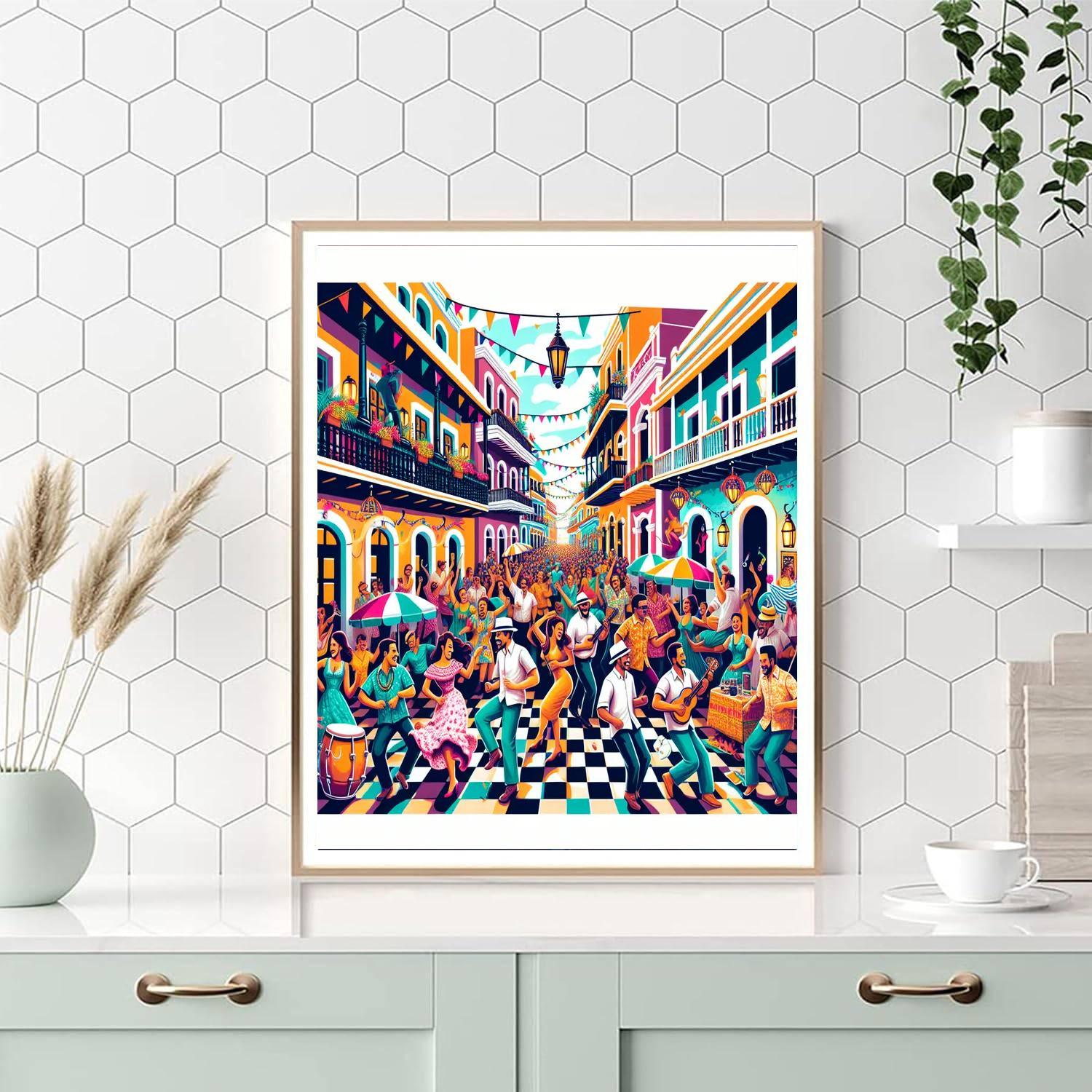 Fiesta De La Calle San Sebastián - Puerto Rico Painting By Numbers Kit