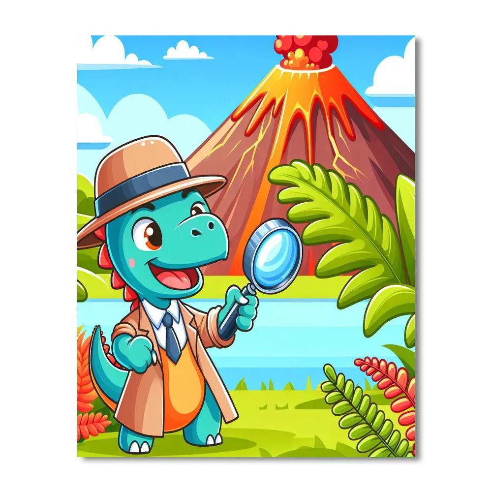 Dino Detective Agency Painting Number Kit
