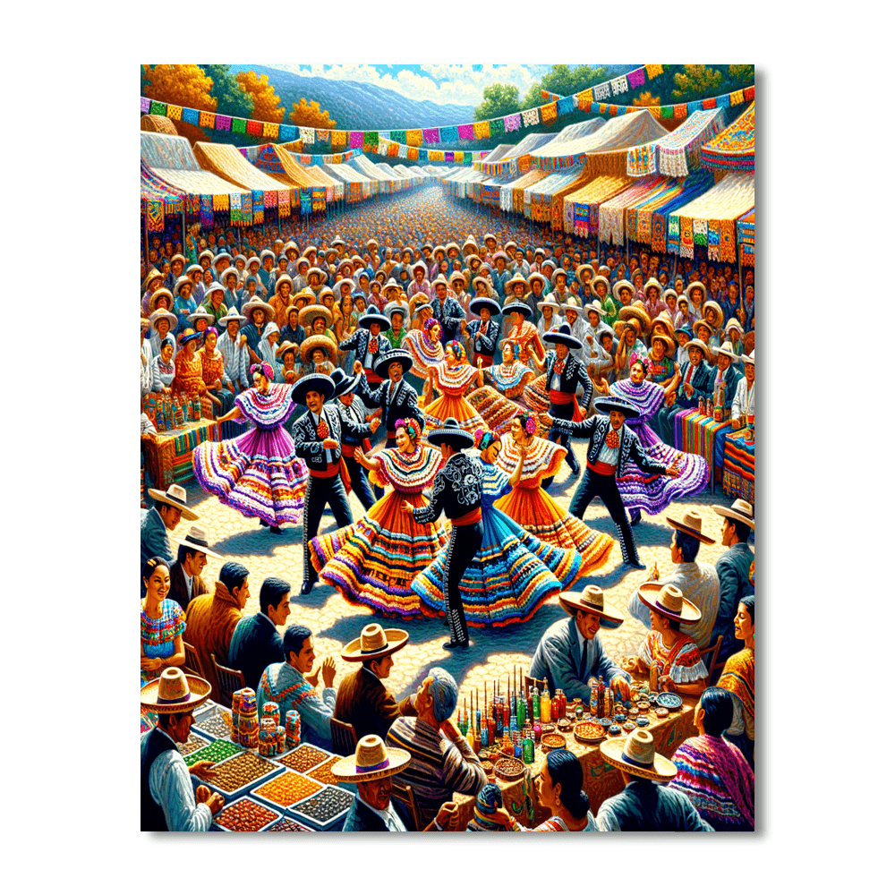 Oaxaca Guelaguetza Festival Painting By Numbers Kit