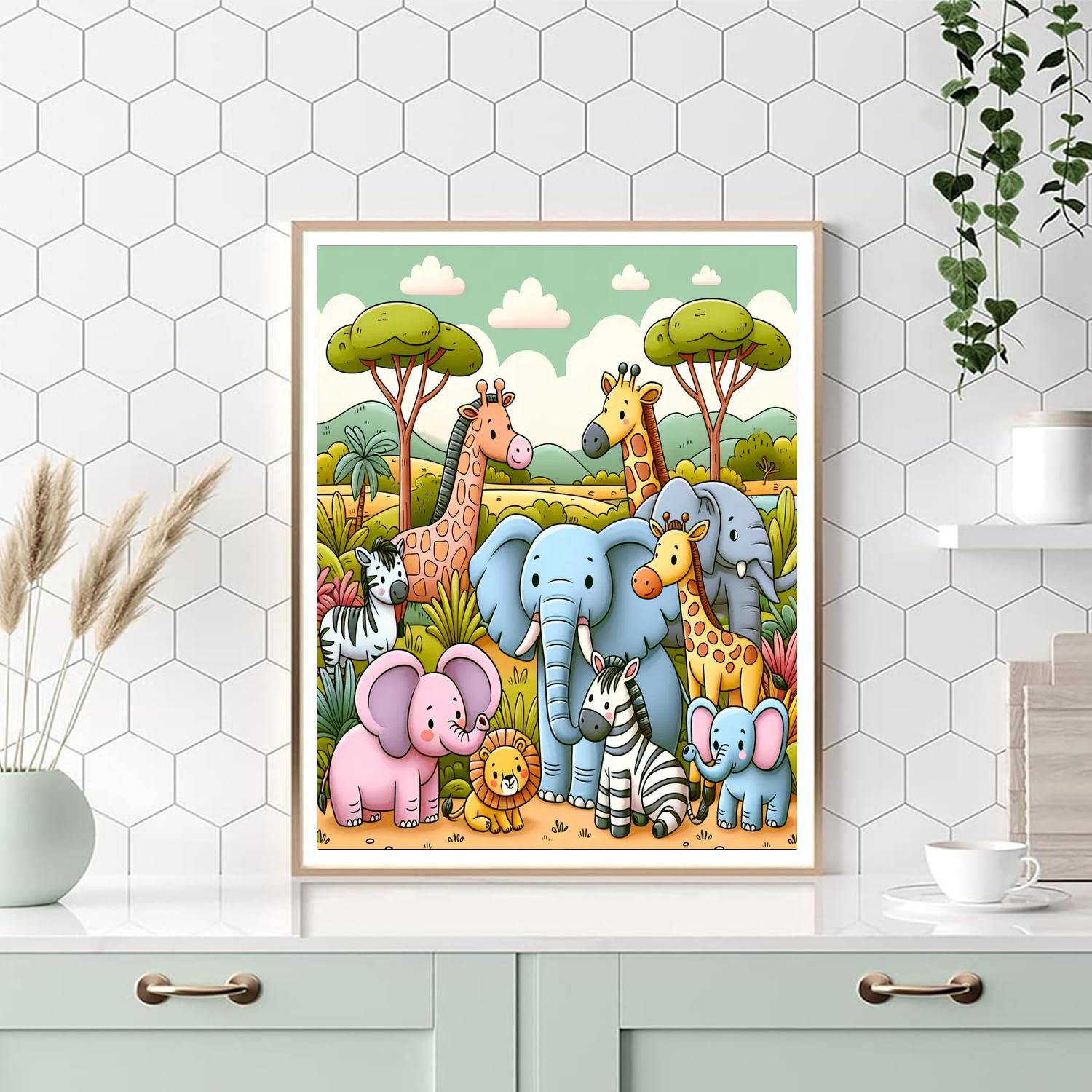 Safari Animal Encounters Number Painting