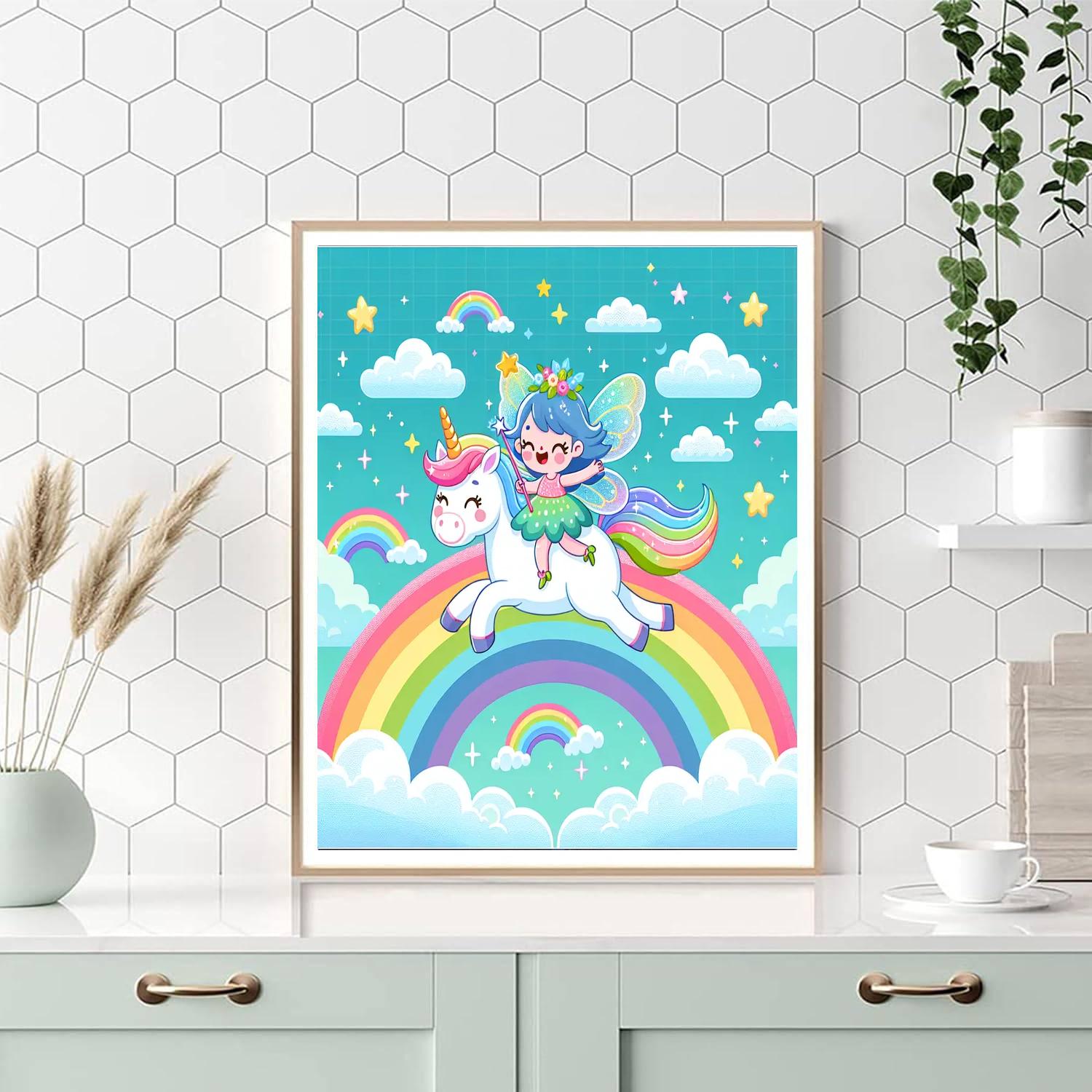 Rainbow Fairy Unicorn Painting By Numbers Kit