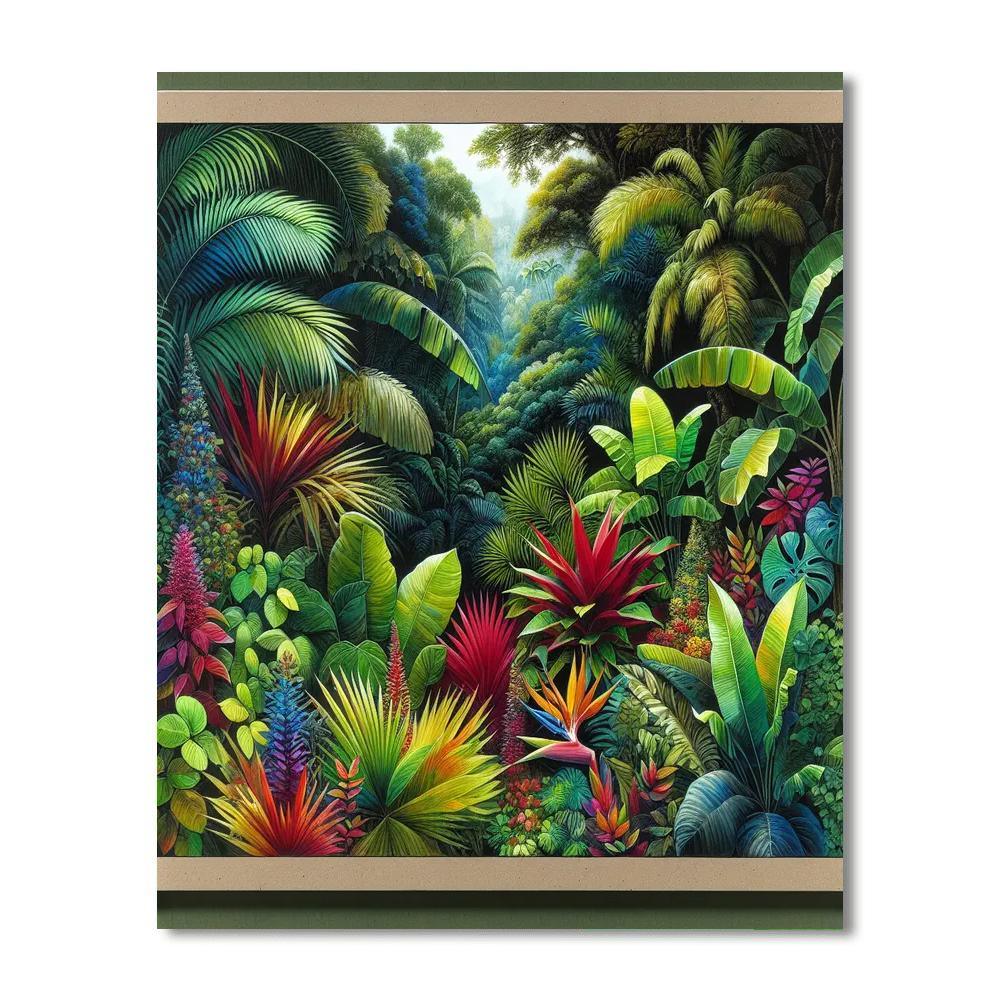 Lush Green Jungle Escape Painting Number Kit