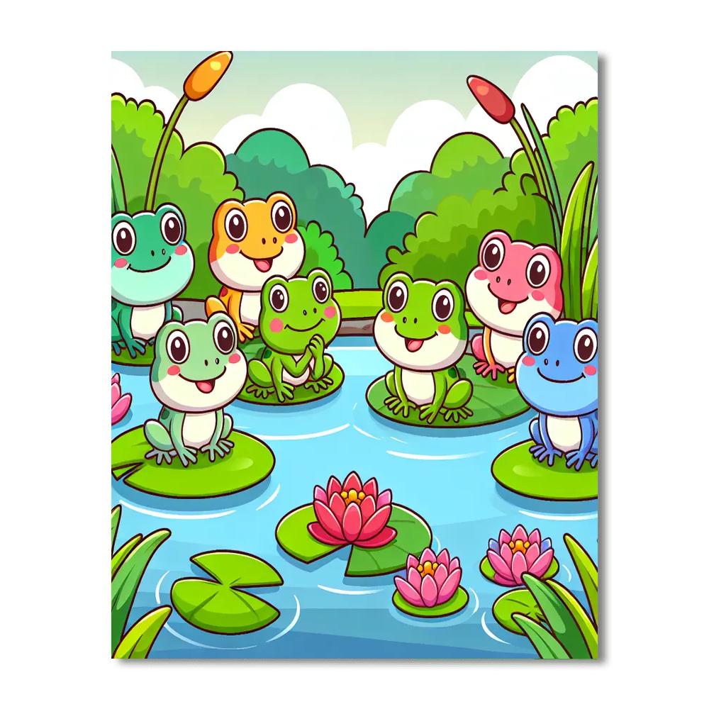 Friendly Fairytale Frogs Number Painting