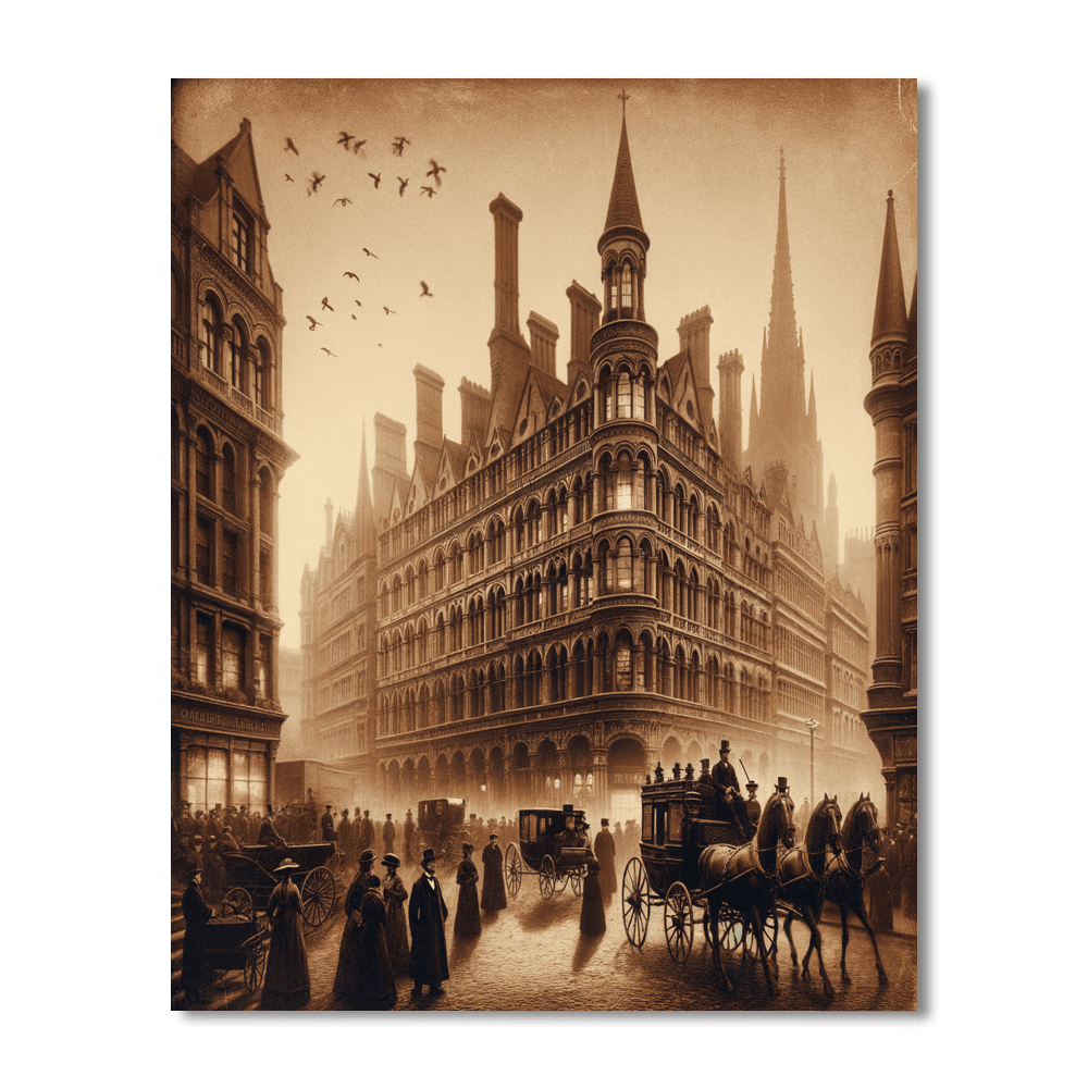 Vintage Cityscape Dreams Paint By Number