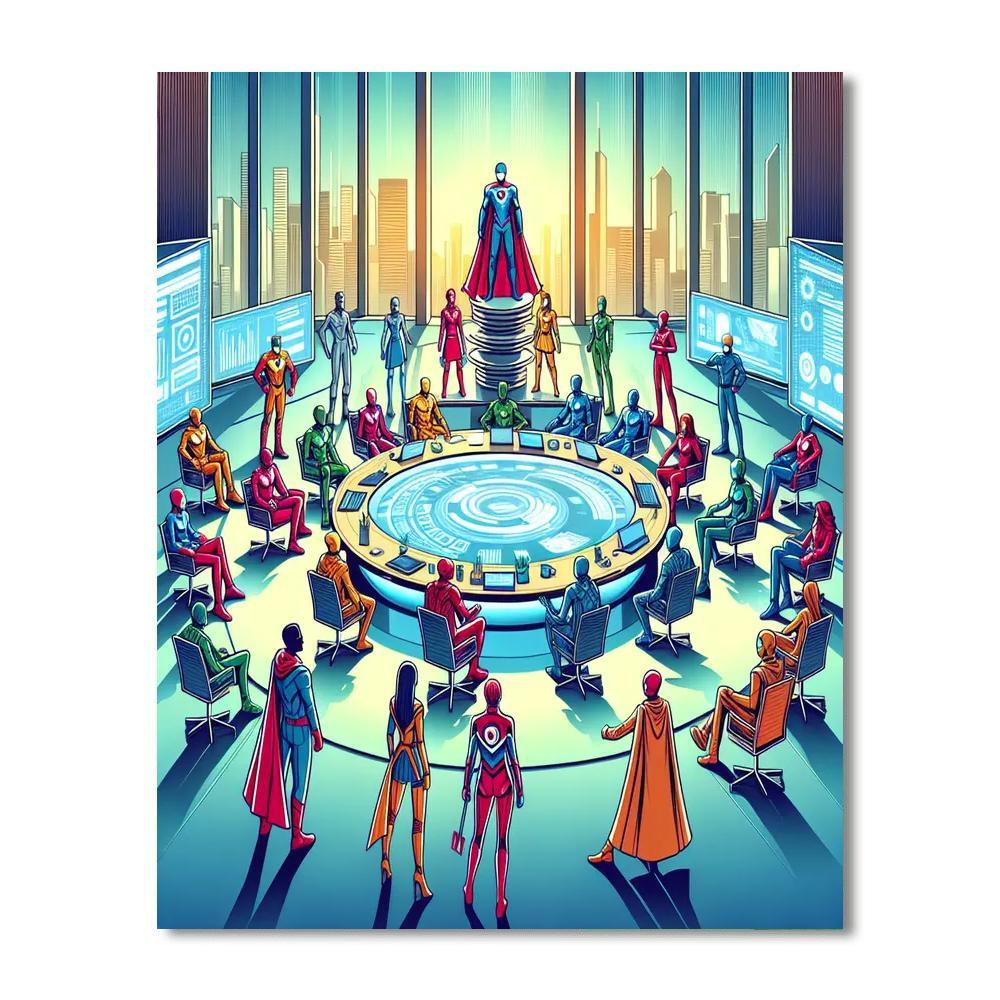 Superhero Headquarters Paint By Numbers