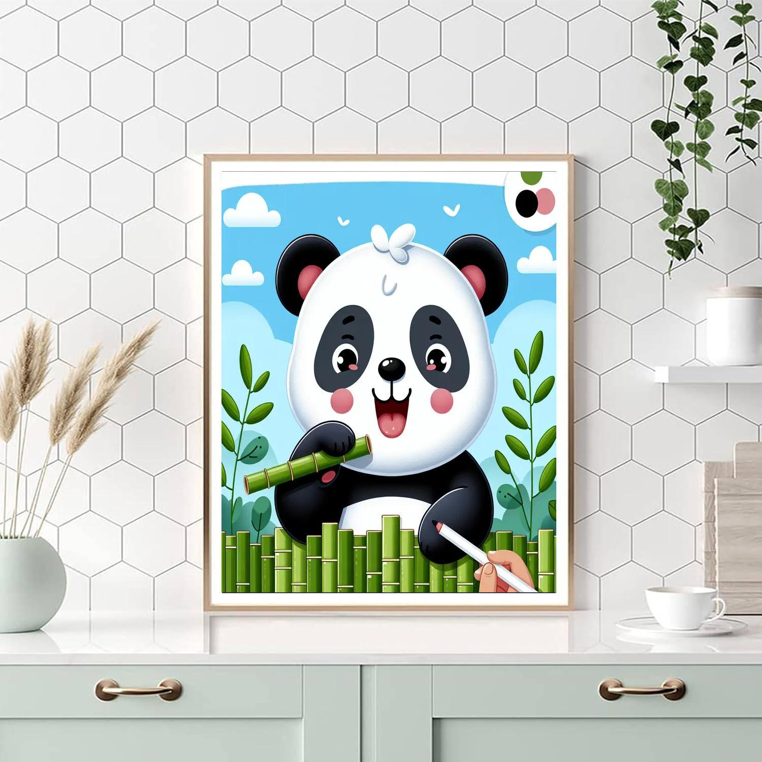 Charming Panda Paint By Numbers Art