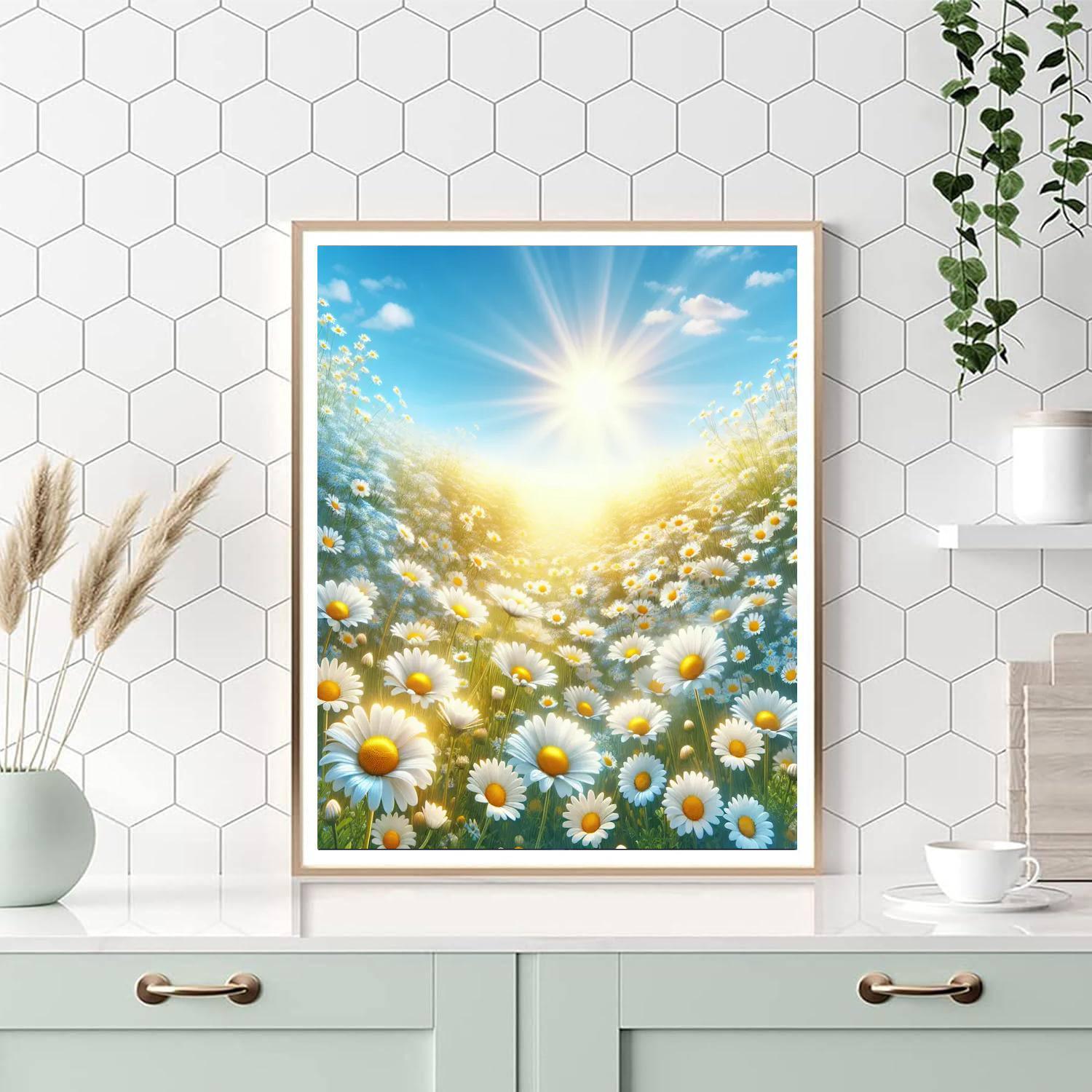 Daisy Meadow In Summer Light Painting By Numbers Kit