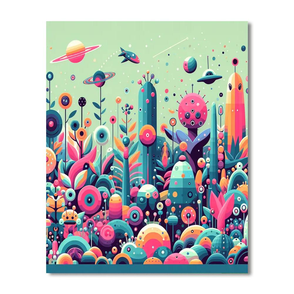 Sci-fi Alien Garden Paint By Number