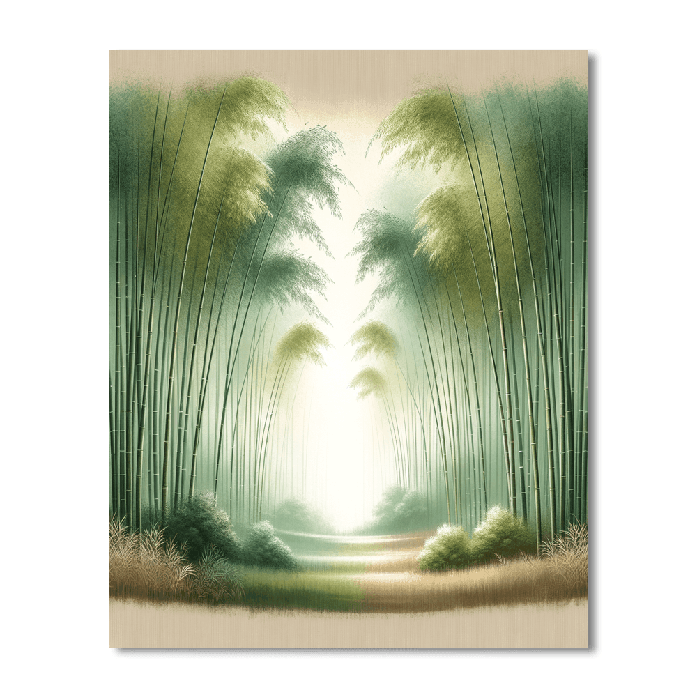Serene Bamboo Retreat Painting By Numbers Kit