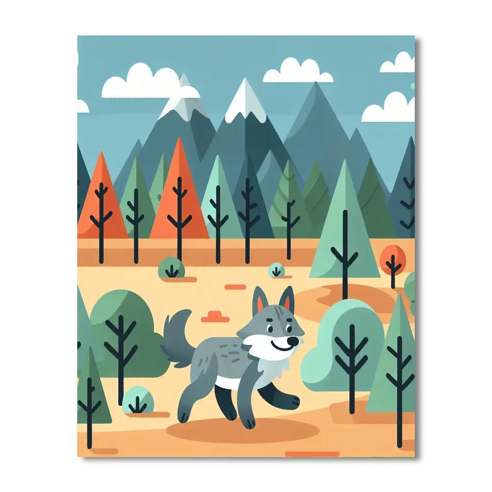 Wilderness Explorer Wolf Painting By Numbers Kit