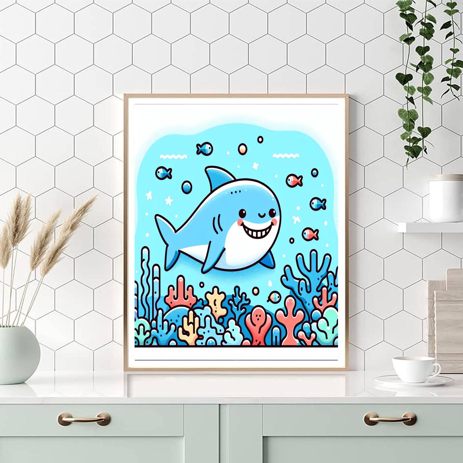 Daring Adventure Shark Paint By Numbers Art