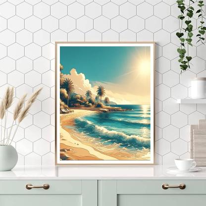 Sunlit Seaside Retreat Numbered Painting Kits