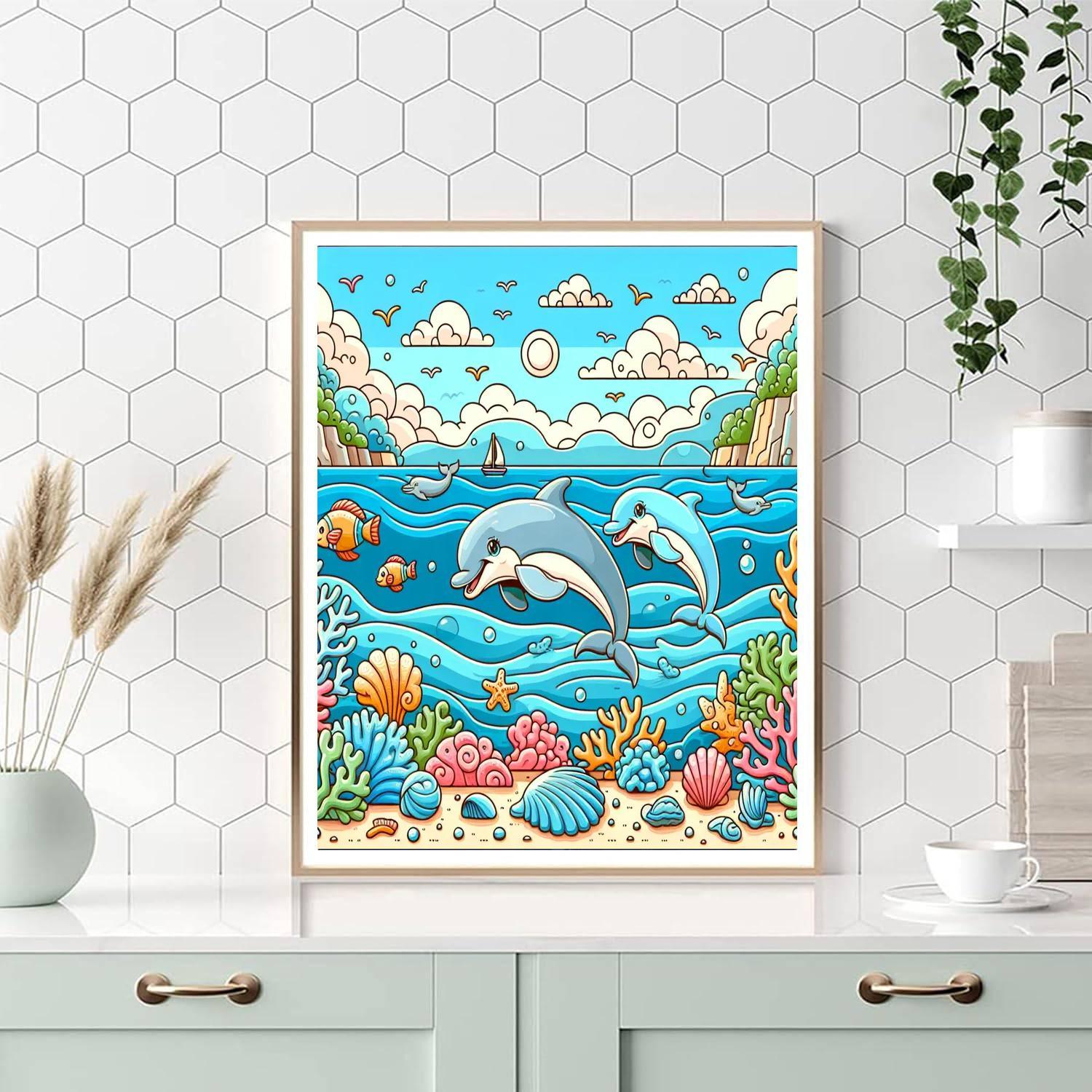 Seaside Dolphin Adventure Numbered Painting Kits