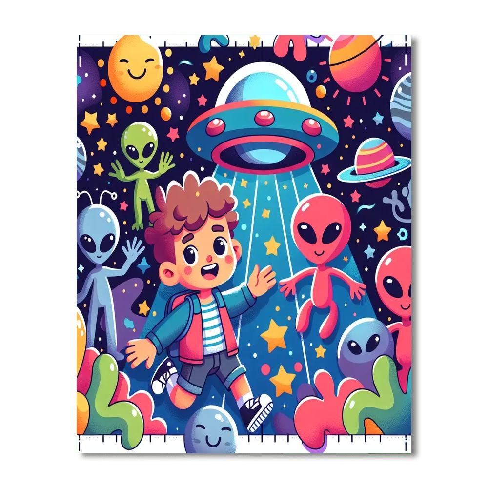 Intergalactic Alien Friends DIY Paint By Numbers