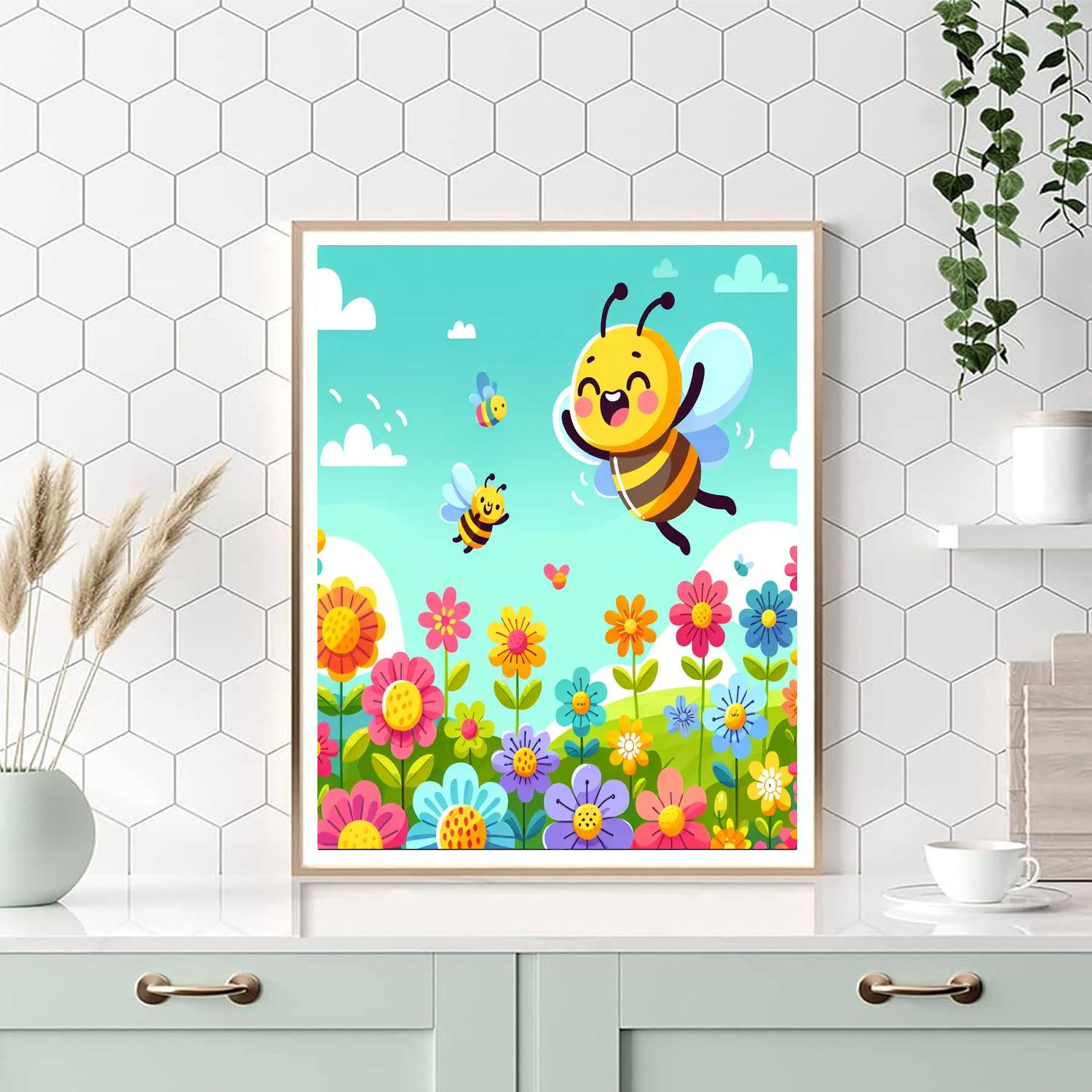Busy Bee In Blooming Meadow Painting Number Kit