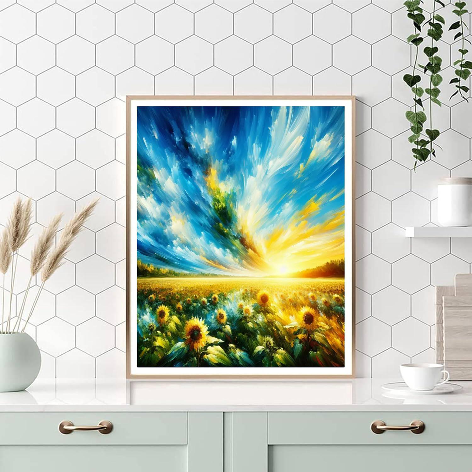 Sunflower Field Symphony Painting By Numbers Kit