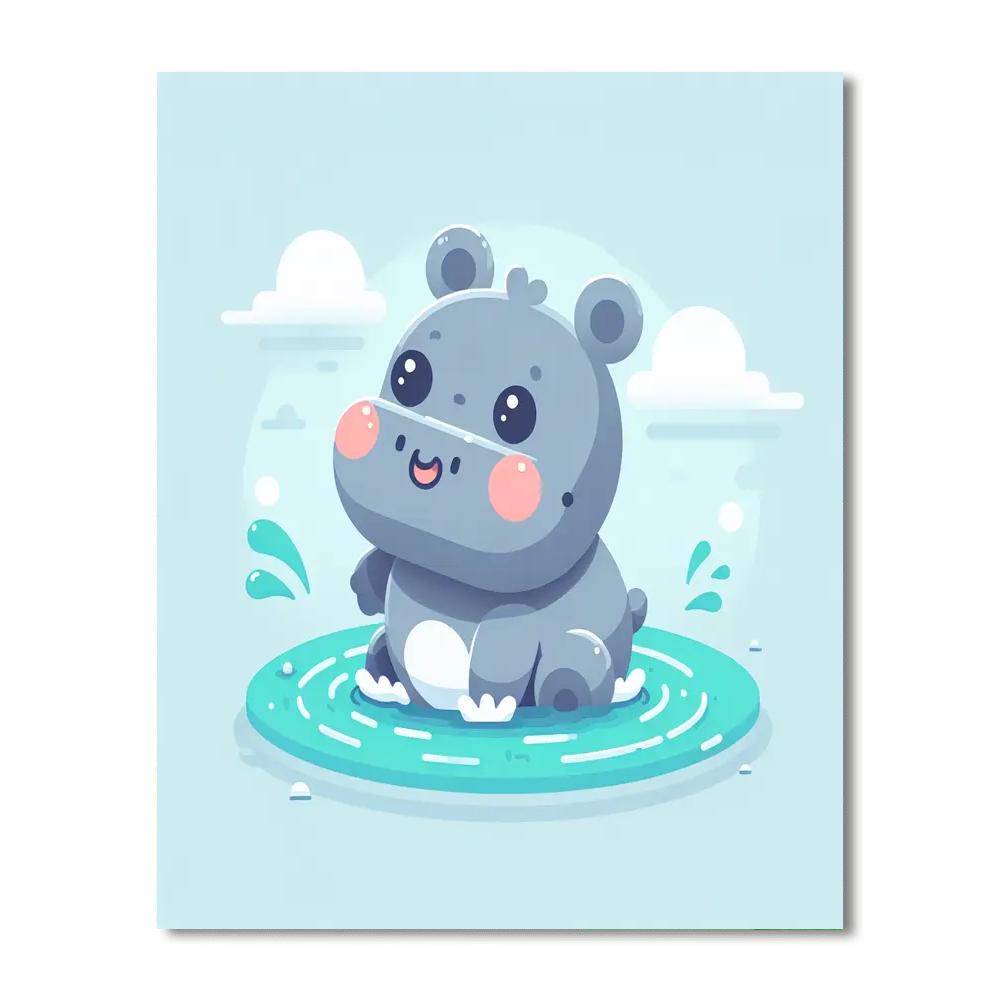Hilarious Hippo Bath Time Painting Number Kit