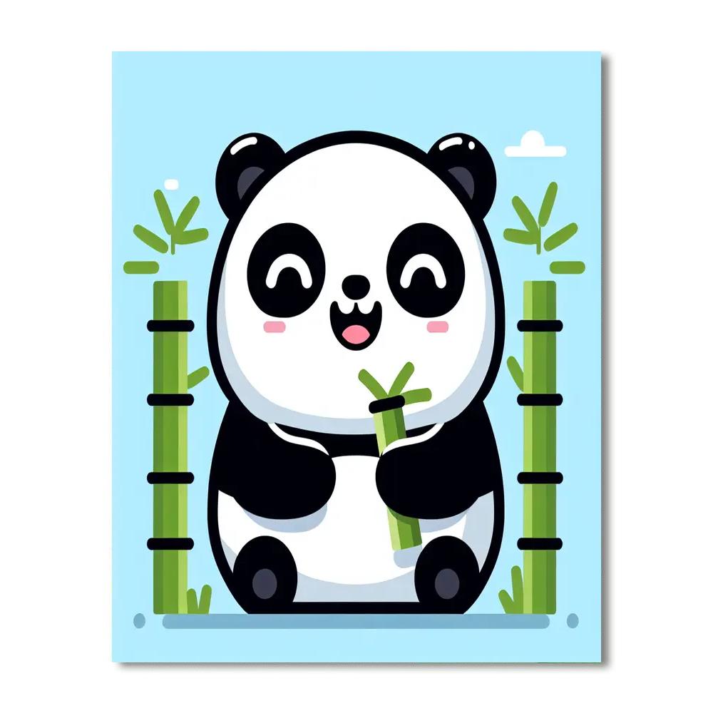 Giant Panda Delight Paint By Numbers Art