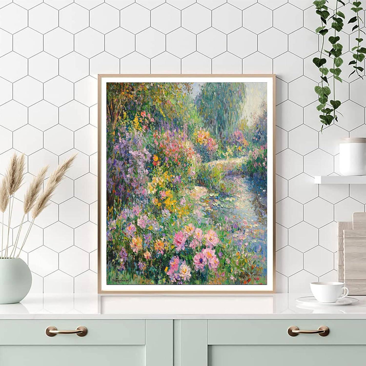 Claude Monet Inspired Impressionist Garden Blossoms  DIY Paint By Numbers